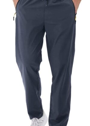 Men's Lightweight Pants with Zipper Pockets Quick Dry Workout Athletic Travel Pants
