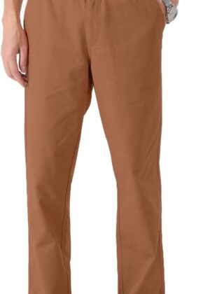 Men's Cotton Relaxed Fit Full Elastic Waist Twill Pants