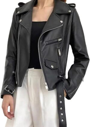 Women Leather Jackets Fall Winter Short Coats Zipper Motorcycle Jackets