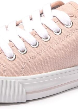 Women Fashion Sneakers Low Top Lace Up Canvas Sneakers Comfort Tennis Shoes Casual Walking Shoes