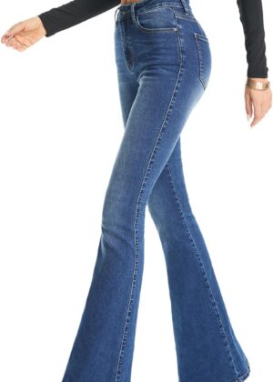 Women Curvy Stretchy Bootcut Flare Denin Jeans
