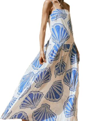 Women Boho Floral Maxi Dress Y2k Sleeveless Long Dress Print Spaghetti Strap A Line Dress Vacation Beach Sundress
