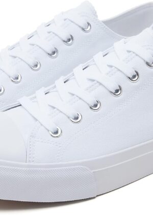 Men Canvas Low top Shoes Classic Casual Sneakers  and White  Shoes