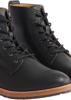 Men's Martin All-Weather Boots, Water-Resistant Leather Upper, Cushioned Memory Foam Insole for Comfort, Rubber Lug Sole Saver for Traction, True to Size