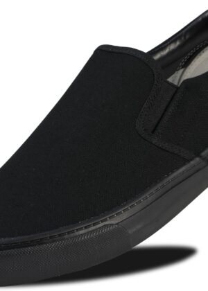 Men's Sneakers Classic Low Top Slip On Shoes Wide Canvas Skate Loafers Sneakers with Soft Insole Causal Dress Shoes for Men Comfortable Walking Shoes Slip on Sneakers for Men