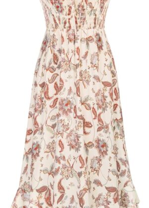 Women 2025 Summer Floral Boho Dress Square Neck Strapped Swing A Line Sundress Beach Long Maxi Outfits