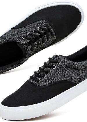 Men’s Low Top Canvas Walking Shoes Lace-up Fashion Sneakers Casual