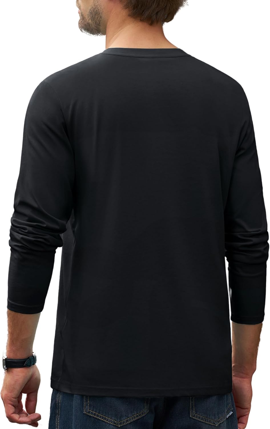 Men Long Sleeve T-Shirts Cotton Casual T Shirts for Men Breathable Comfort Tee Shirts with Pocket - Image 2