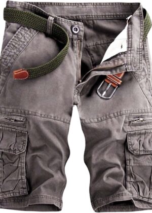 Men s Cotton Work Shorts Multi Pocket Casual Workout Shorts for Men NO Belt