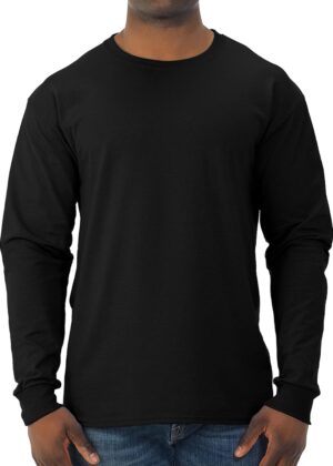 Men Cotton Blend Long Sleeve Tees, Moisture Wicking, Odor Protection, UPF 30+, Sizes S-3x