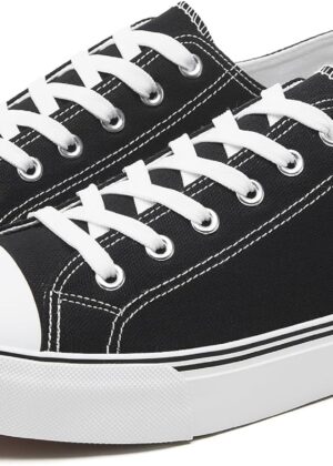 Men Canvas Low top Shoes Classic Casual Sneakers Black and White Fashion Shoes
