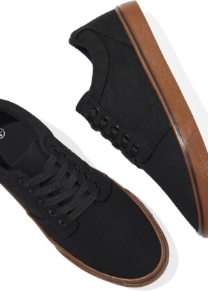 Men White Casual Shoes Sneakers for Men Low Top Lace Up Canvas Shoes