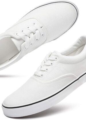 men Low Top Canvas Walking Shoes Lace-up Fashion Sneakers Casual