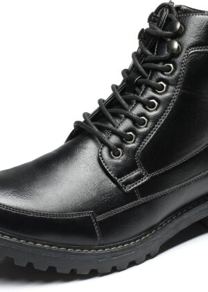 Men's Motorcycle Combat Oxford Boot Fur Lining Warm Zipper Boots