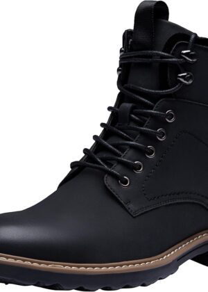 Boots for Men Casual Waterproof Men's Boots Retro Lace Up Motorcycle Boots