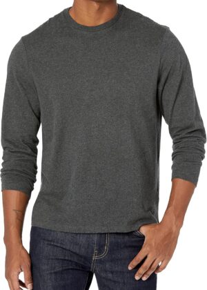 Men Regular-Fit Crewneck T-Shirts, Long-Sleeve