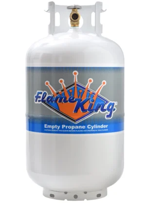 Flame King 30 lb LP Cylinder Propane Tank with Type 1 Overfill Protection Device Valve (Ships Empty)