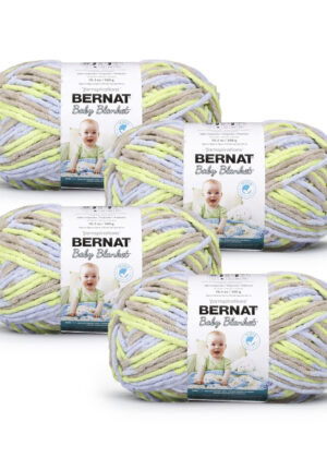 Bernat Baby Blanket 220yds Super Bulky Polyester Yarn 4 Bundle