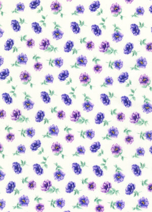 Hi Fashion Floral on Cream Premium Cotton Fabric