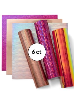 Cricut 12 x 12 Pink Holographic Permanent Vinyl Samplers 6ct