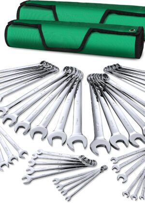 SK 42-Piece Wrench Set, SAE & Metric, SuperKrome Finish