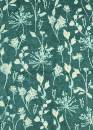 Green Floral Luxe Fleece Fabric