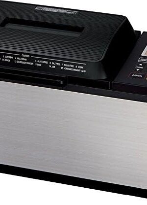 ZOJI BB-PDC20BA Home Bakery Virtuoso Plus Breadmaker, 2 lb. loaf of bread, Stainless Steel / Black