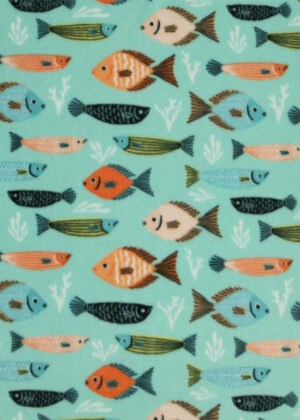 Resort Fish on Blue Anti Pill Plush Fleece Fabric