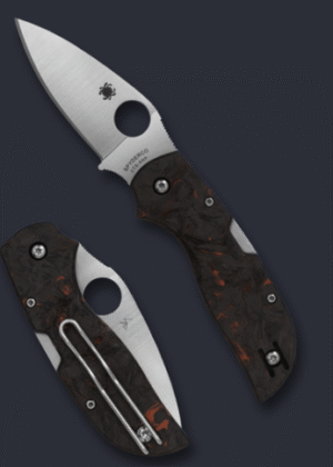 Spyderco Chaparral Folding Knife Red Fat Carbon 2.8in Plain Satin Leaf